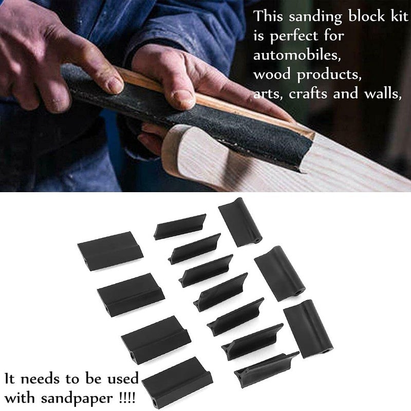 143 14PCS Contour Sanding Pads Dura Block Sanding Blocks Sanding Blocks, Sanding Block Rubber Sandpaper Mat Flexible Contour Polishing Pad Woodworking Tools - Image 2