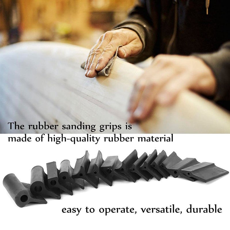 143 14PCS Contour Sanding Pads Dura Block Sanding Blocks Sanding Blocks, Sanding Block Rubber Sandpaper Mat Flexible Contour Polishing Pad Woodworking Tools - Image 4