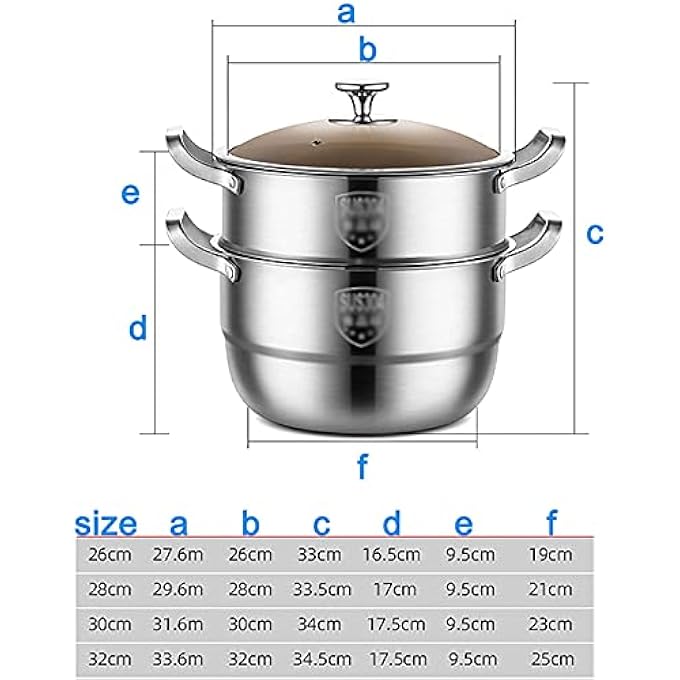 قدر بخار، قدر بخار، قدر حساء، قدر طبخ منزلي من الفولاذ المقاوم للصدأ، قدر حساء غاز، موقد غاز/26 سم، 32 سم - Image 3