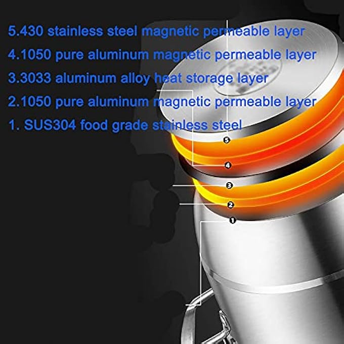قدر بخار، قدر بخار، قدر حساء، قدر طبخ منزلي من الفولاذ المقاوم للصدأ، قدر حساء غاز، موقد غاز/26 سم، 32 سم - Image 5