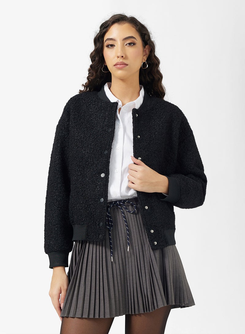 جينجر جاكيت بومبر صوف بأزرار - Image 1