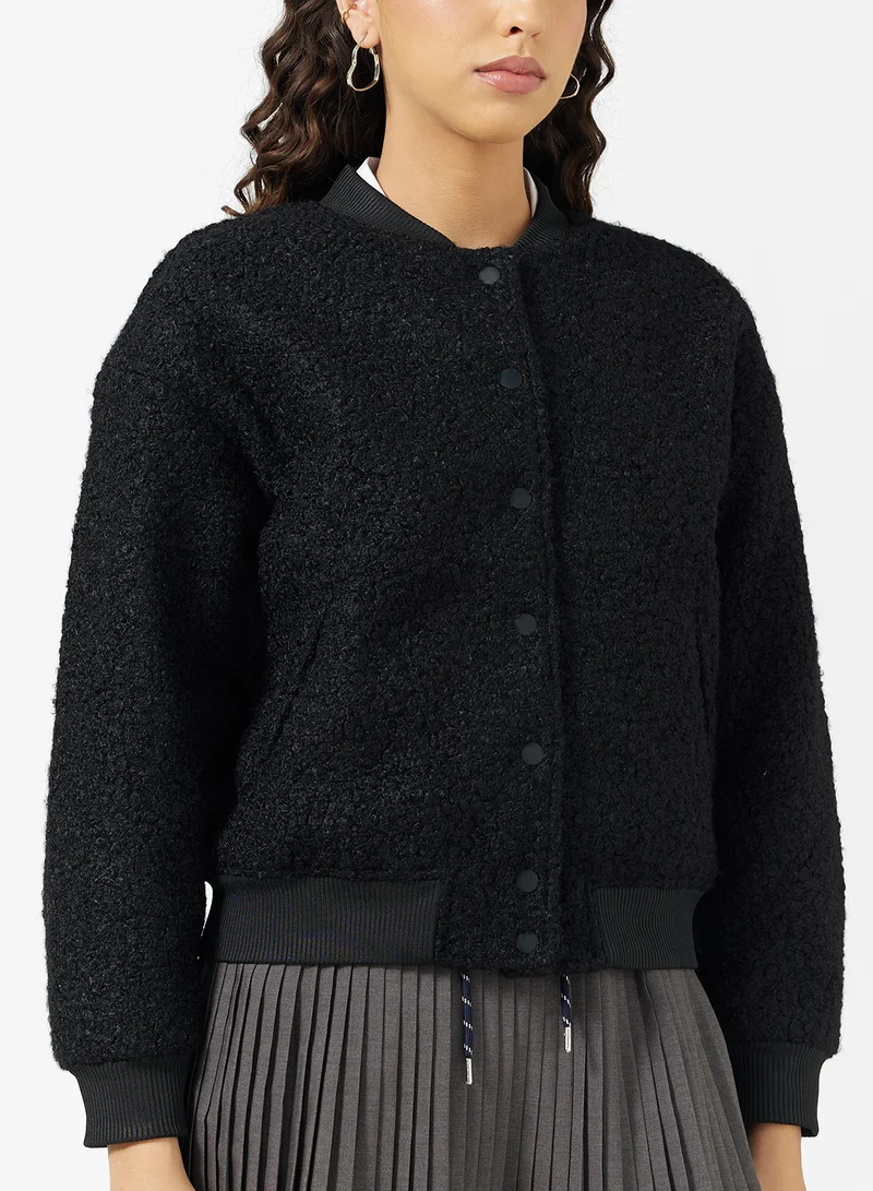 جينجر جاكيت بومبر صوف بأزرار