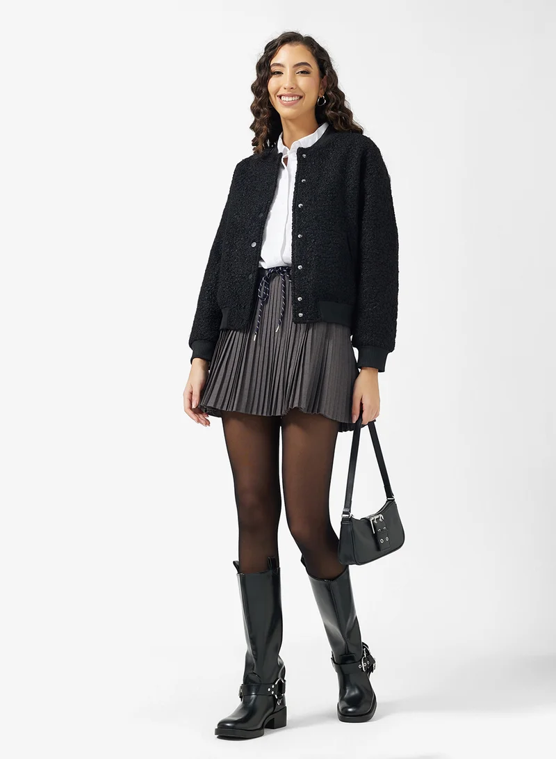 جينجر جاكيت بومبر صوف بأزرار