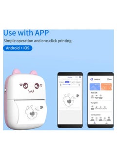 Generic Mini Printer,Portable Labler Maker with 5 adhesive Sticker Paper, Bluetooth Sticker Printer Wireless Inkless printer Compatible with iOS/Android for Study Notes Journal,Memo,Photo,Lists,QR,Adress  - Image 3