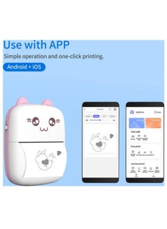 Generic Mini Printer,Portable Labler Maker with 5 adhesive Sticker Paper, Bluetooth Sticker Printer Wireless Inkless printer Compatible with iOS/Android for Study Notes Journal,Memo,Photo,Lists,QR,Adress  - Image 5