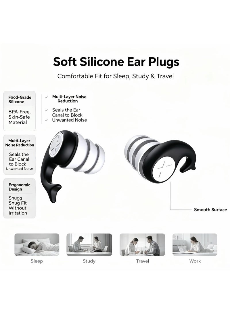 Sellcy 3 Pairs Reusable Silicone Ear Plugs, Noise Reduction Earplugs for Sleeping Swimming Travel - Image 5