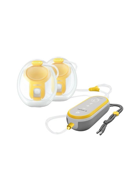 Freestyle Double Electric Wearable Breast Pump, Ultra-Lightweight, Portable Hands-Free Built-in Rechargeable Battery (2 hrs) with App connectivity - 150ml