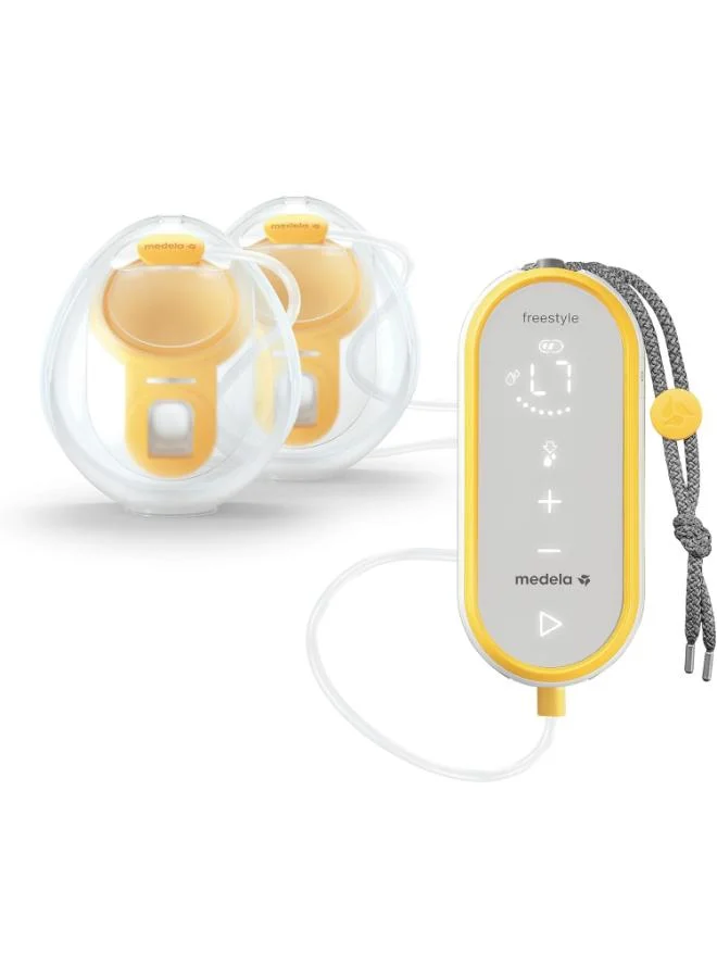 Medela Freestyle Double Electric Wearable Breast Pump, Ultra-Lightweight, Portable Hands-Free Built-in Rechargeable Battery (2 hrs) with App connectivity - 150ml