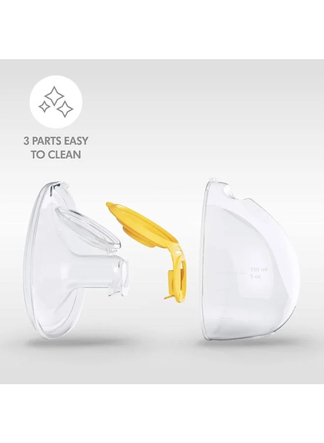 Medela Freestyle Double Electric Wearable Breast Pump, Ultra-Lightweight, Portable Hands-Free Built-in Rechargeable Battery (2 hrs) with App connectivity - 150ml
