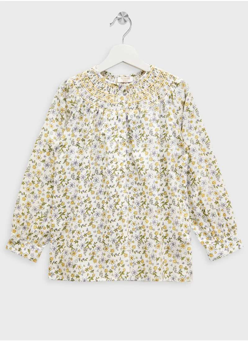 ريبلز مع نمشي Girls Floral Print Blouse
