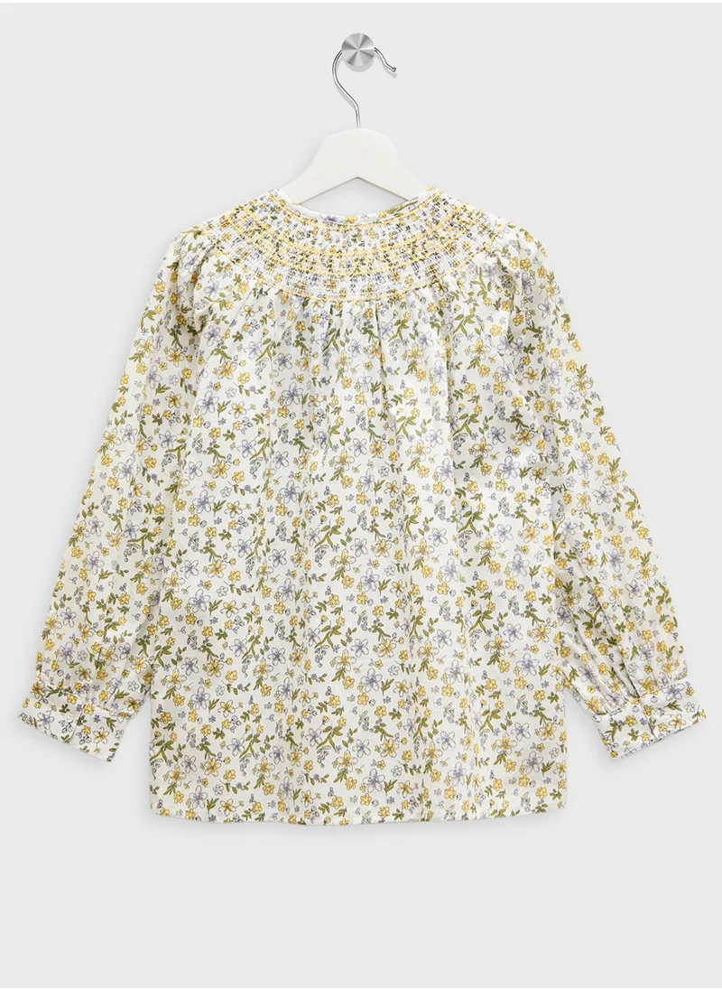 ريبلز مع نمشي Girls Floral Print Blouse