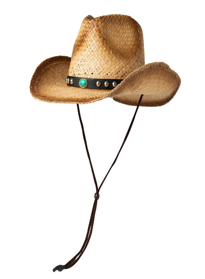 Comhats Cowboy Hats for Men Western Style Round Up Straw Beach Hat Fedora Shapeable Brim Khaki Brown X-Large XL - Image 3
