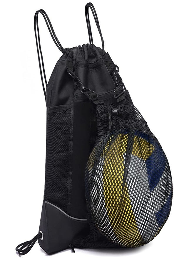 Louenth Sports Drawstring Backpack - Teen-Friendly Swim & Gym Bag, Ball Net Storage - Image 1