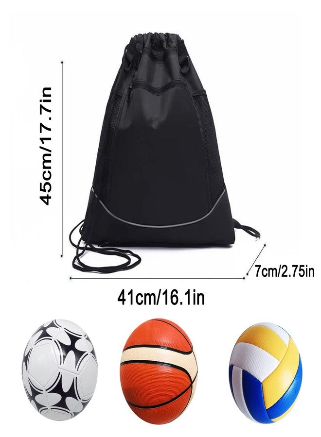 Louenth Sports Drawstring Backpack - Teen-Friendly Swim & Gym Bag, Ball Net Storage - Image 2