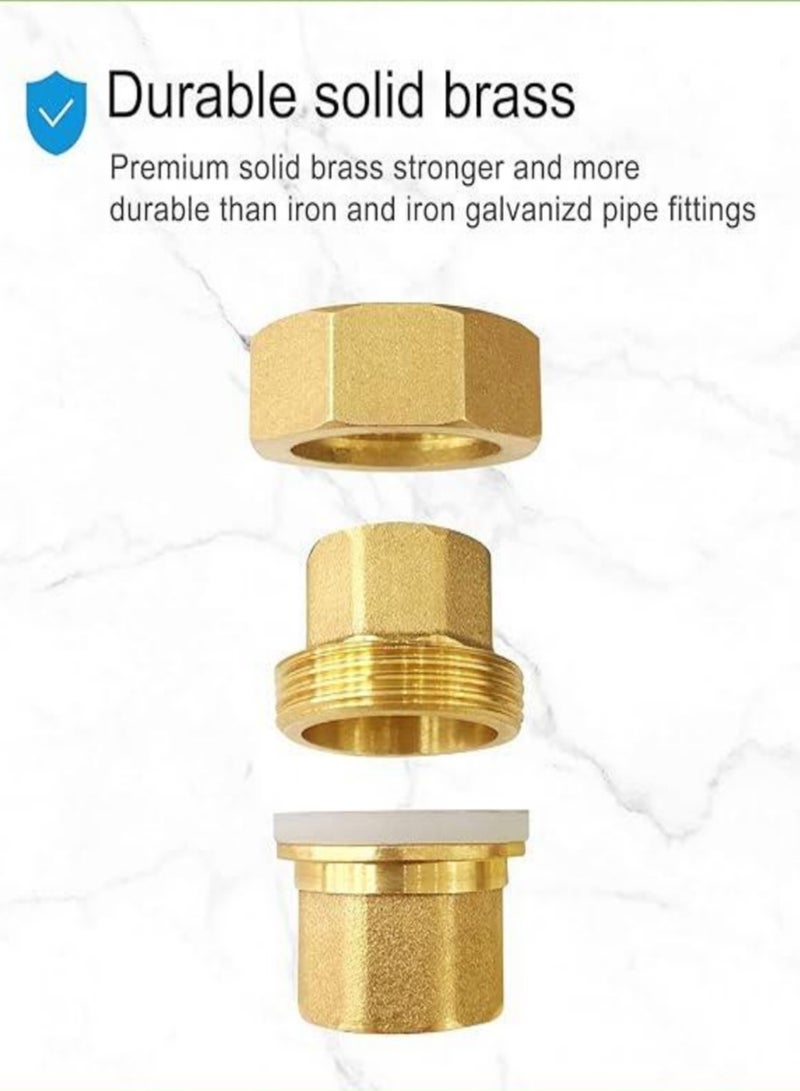 GA brass female union ,1  inch,Professional Brass Plumbing Fittings, 58-3 BSPT Thread Standard, High-Copper Content, for Water Heaters and Heating Systems - Image 3