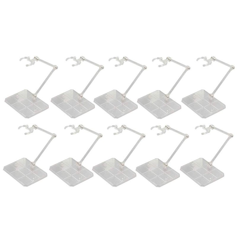Migaven Action Figure Stand 10pcs Assembly Action Figure Display Holder Base Doll Model Support Display Stand Compatible with HG RG SD SHF Gundam 1144 Toy Clear