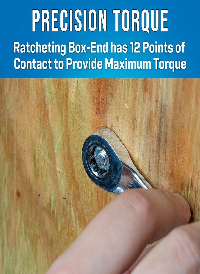 Jonard Tools ASWS-R716, Stubby Ratcheting Combination Speed Wrench, Angled Head, 7/16" - Image 4