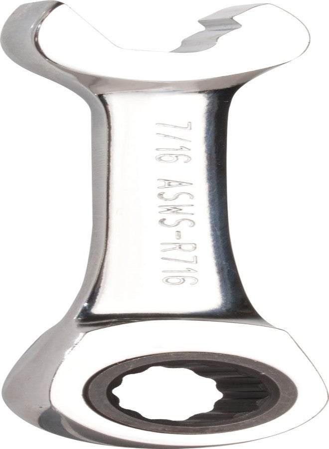 Jonard Tools ASWS-R716, Stubby Ratcheting Combination Speed Wrench, Angled Head, 7/16" - Image 2