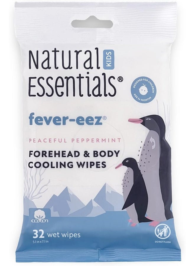 Natural Essentials Fever-eez Cool Care Forehead and Body Cooling Wipes for Kids and Babies - Image 1