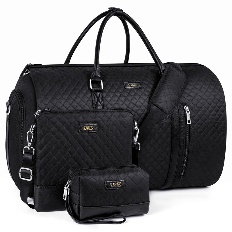 TIBES Convertible 2-in-1 Garment Bags for Travel, Carry On Garment Duffle Bag With Shoe Compartment Large Weekender Bag for Women Men Hanging Suitcase Suit Travel Duffel Overnight Bags 4pcs Set - Image 1