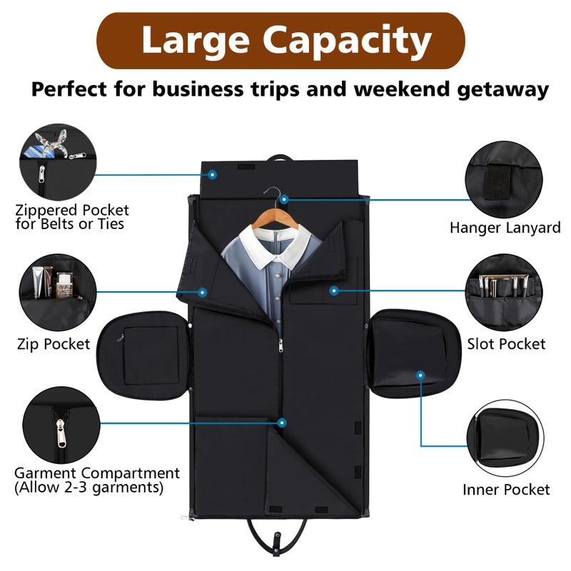 TIBES Convertible 2-in-1 Garment Bags for Travel, Carry On Garment Duffle Bag With Shoe Compartment Large Weekender Bag for Women Men Hanging Suitcase Suit Travel Duffel Overnight Bags 4pcs Set - Image 3