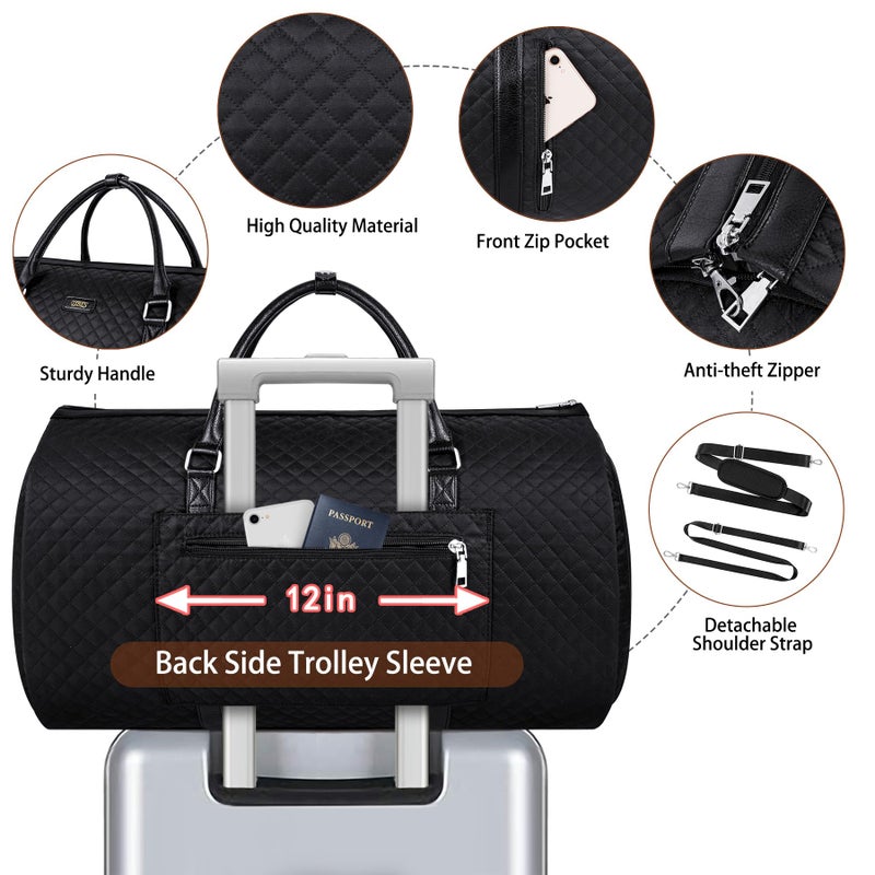 TIBES Convertible 2-in-1 Garment Bags for Travel, Carry On Garment Duffle Bag With Shoe Compartment Large Weekender Bag for Women Men Hanging Suitcase Suit Travel Duffel Overnight Bags 4pcs Set - Image 4