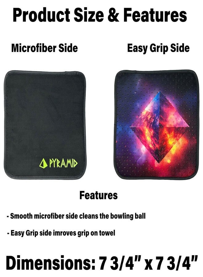bowlingball.com (3-Pack Microfiber Bowling Ball Shammy Towel) Space Pyramid - Premium Quality Bowling Ball Shammy Pad with Easy Grip Backing - Cleans Dirt and Oil to Improve Ball Reaction and Scores - Image 3