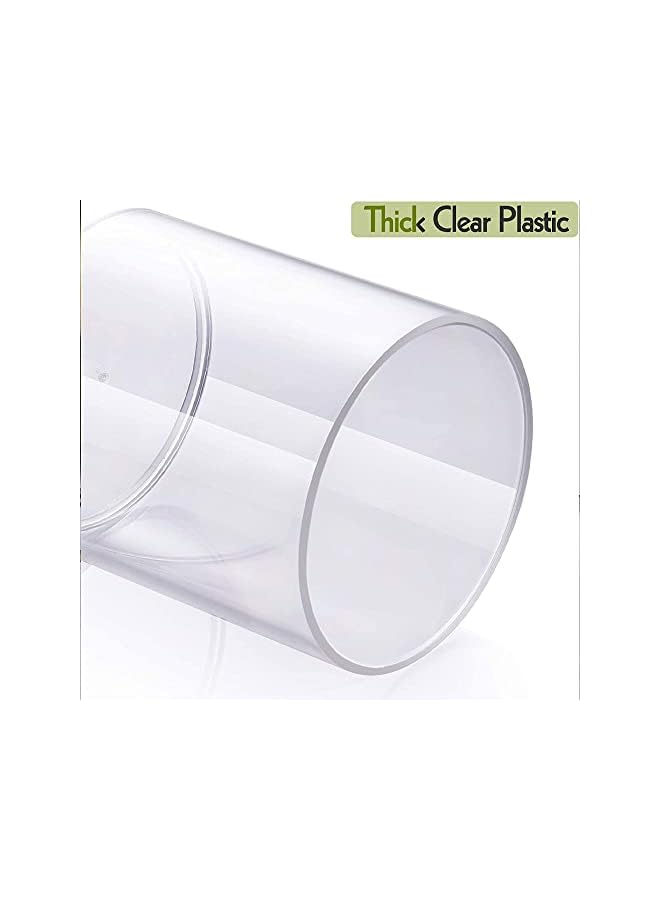 Raxoom 4 Pack 10oz Plastic Cotton Swab Ball Pad Holders,Clear Acrylic Jars with Lids,Plastic Apothecary Jar Make up Organizer Container for Cotton Swab,Cotton Rounds, Floss Picks,Bath Salts - Image 4