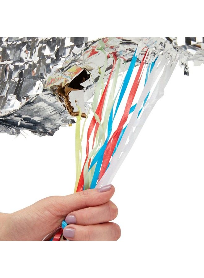 Blue Panda Pull String Dog Bone Pinata For Puppy Birthday Party Decorations Silver Foil (Small 16.75 X 10 In) - Image 5