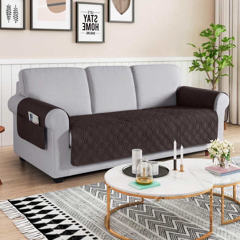 VANSOFY Couch Cover, Waterproof Sofa Covers Washable Slipcover Furniture Protector Couch Seat Covers Non-Slip Couch Cover for Dogs, Pets(Sofa, Chocolate) - Image 2