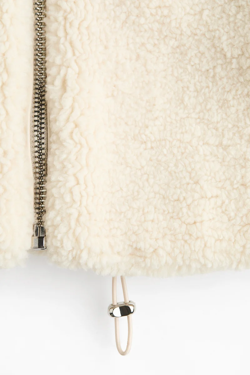 H&M  Drawstring-detail teddy jacket for Women | Best Price UAE
