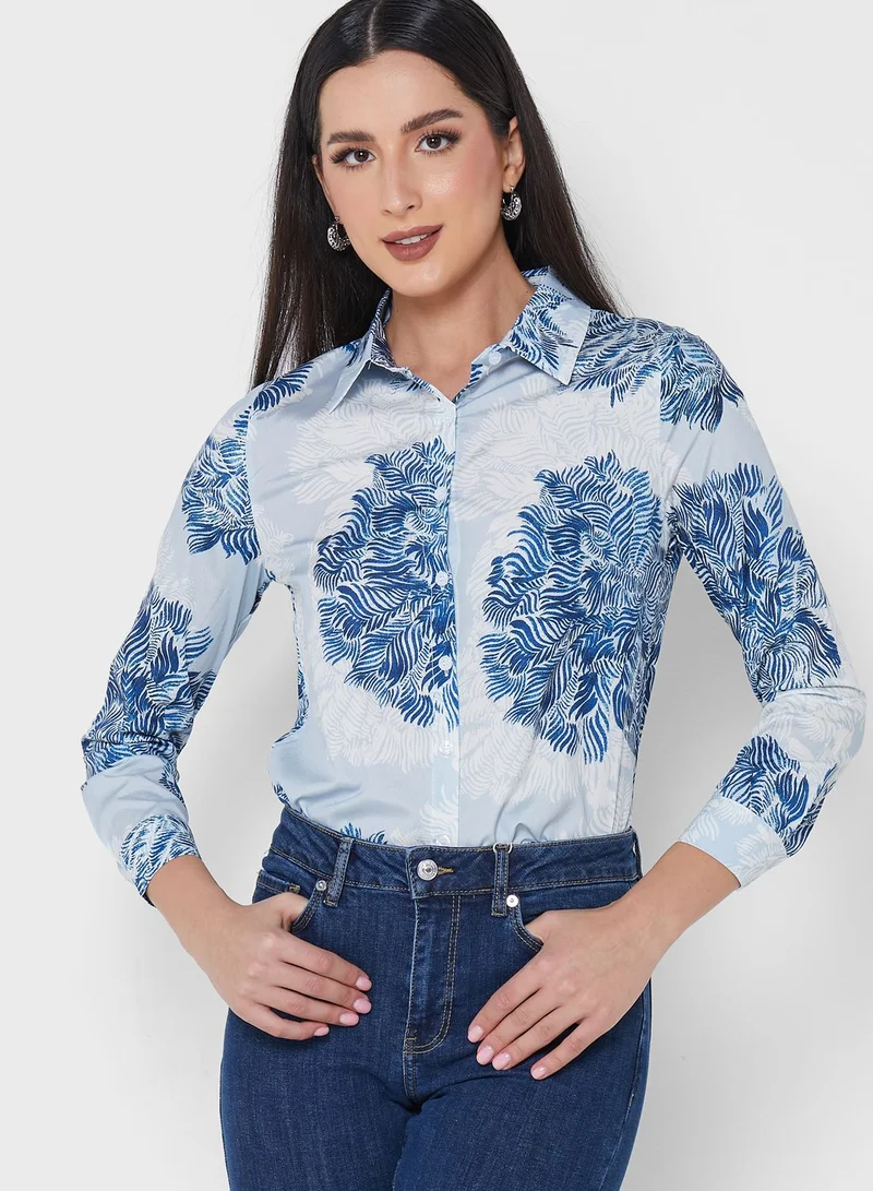 ELLA Printed Button Down Shirt