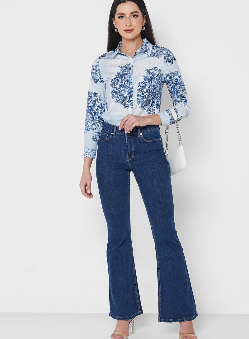 ELLA Printed Button Down Shirt
