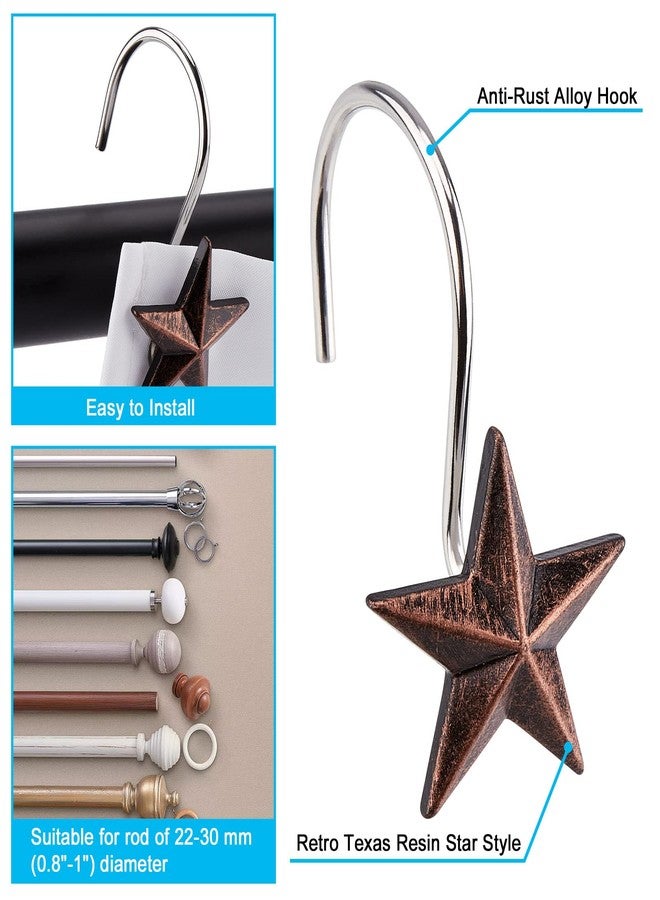 AGPtek Star Shower Curtain Hooks, 12PCS Anti Rust Decorative Resin Hooks for Bathroom, Baby Room, Bedroom, Living Room Decor (Star) - Image 4
