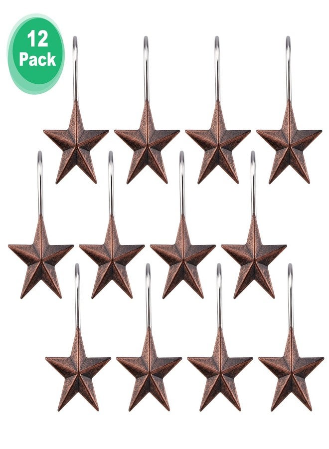 AGPtek Star Shower Curtain Hooks, 12PCS Anti Rust Decorative Resin Hooks for Bathroom, Baby Room, Bedroom, Living Room Decor (Star) - Image 2