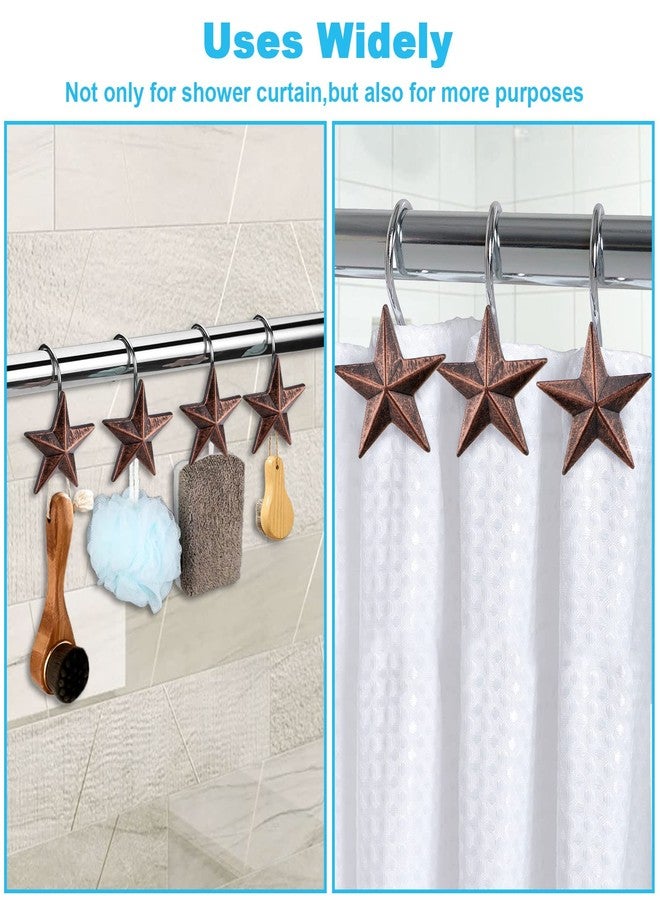 AGPtek Star Shower Curtain Hooks, 12PCS Anti Rust Decorative Resin Hooks for Bathroom, Baby Room, Bedroom, Living Room Decor (Star) - Image 3