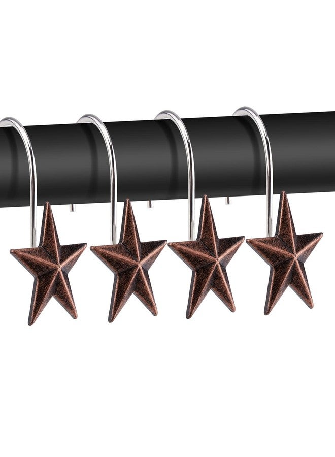 AGPtek Star Shower Curtain Hooks, 12PCS Anti Rust Decorative Resin Hooks for Bathroom, Baby Room, Bedroom, Living Room Decor (Star) - Image 1