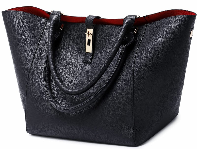 sqlp Large Work Tote Bag for Women Designer Purses and Handbags Big Bucket bags Ladies Travel Crossbody Purse Dumb Black - Image 1