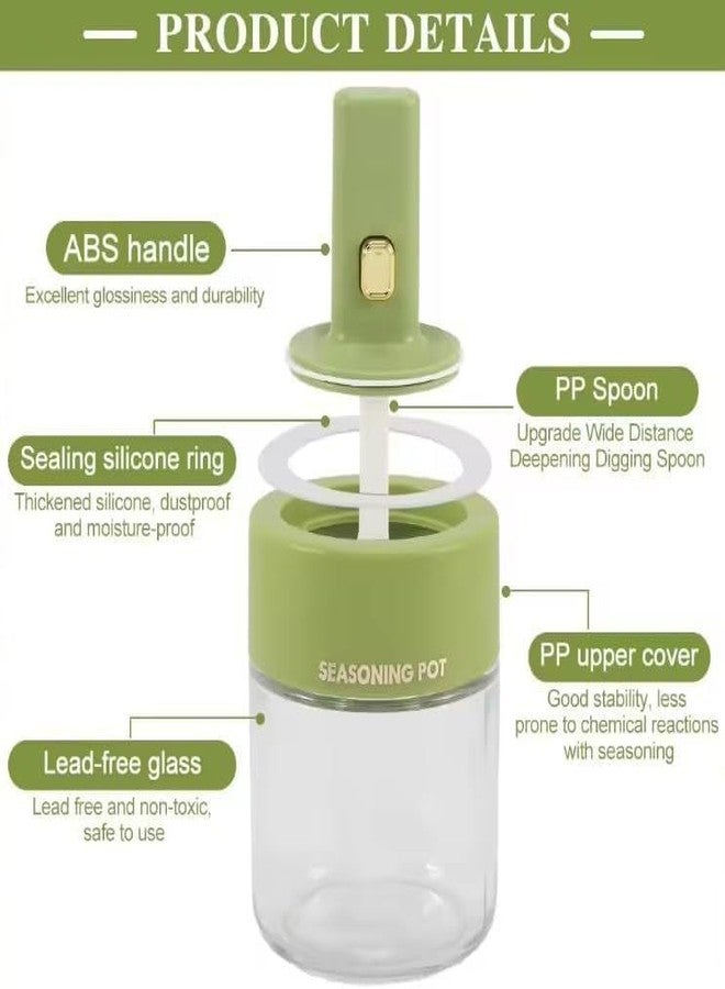Abhaymart Spice Jar With Retractable Spoon Airtight Lid Jar Storage Container Seasoning Bottle, Salt Jar Set for Sugar Pepper for Kitchen Counter (275 ml, Multicolor) - Image 4