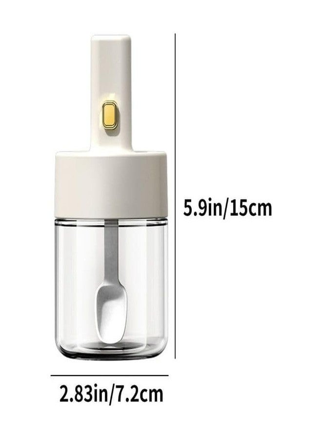 Abhaymart Spice Jar With Retractable Spoon Airtight Lid Jar Storage Container Seasoning Bottle, Salt Jar Set for Sugar Pepper for Kitchen Counter (275 ml, Multicolor) - Image 2