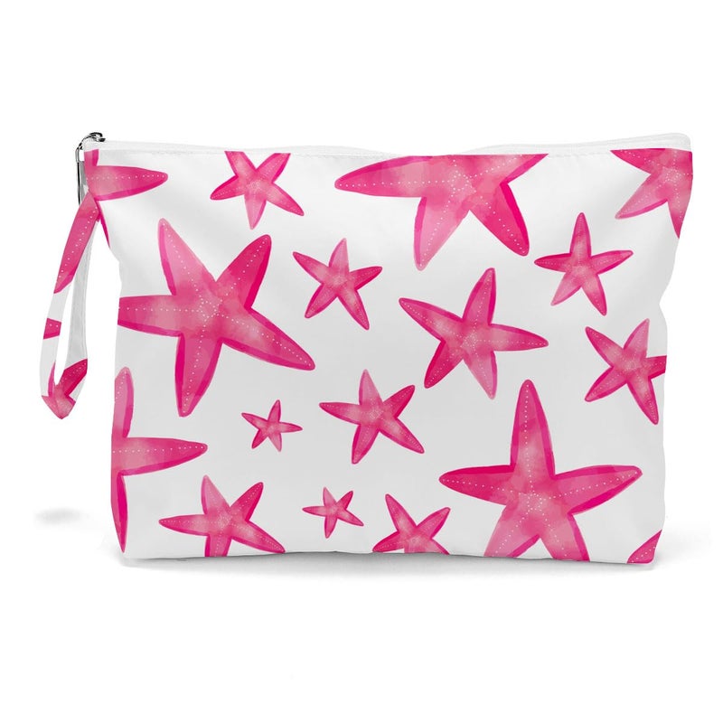 Fokongna Wet Bag, Travel Makeup Bag, Wet Dry Bag, Wet Bag for Swimsuit, Beach Pool Diapers Dirty Yoga Gym Clothes Zipper Pouch for Women Sister Friends Wet Bag Ocean Sea Shells Beach Starfish.361 - Image 1