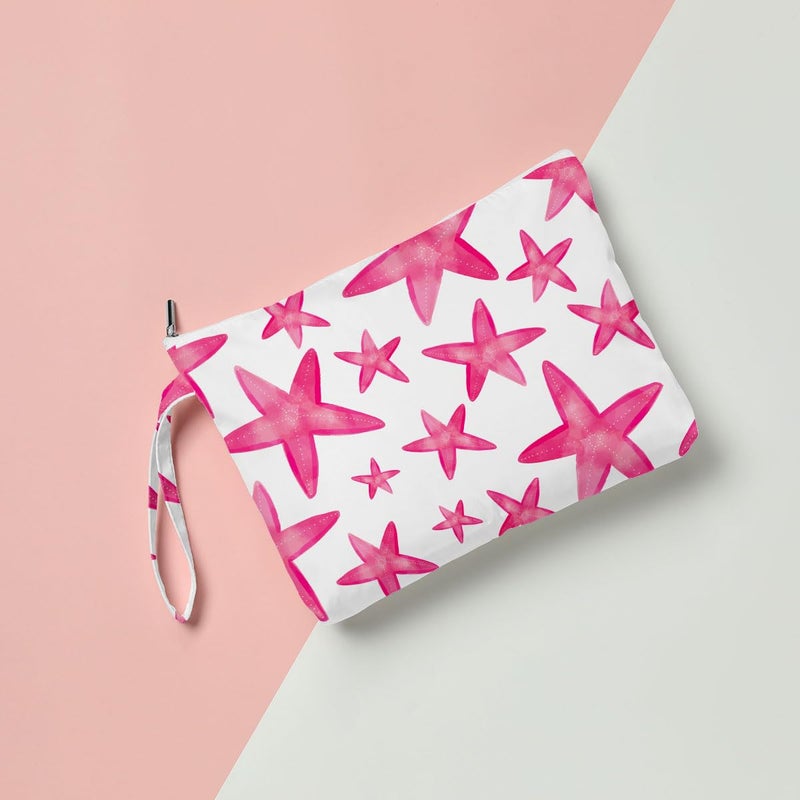 Fokongna Wet Bag, Travel Makeup Bag, Wet Dry Bag, Wet Bag for Swimsuit, Beach Pool Diapers Dirty Yoga Gym Clothes Zipper Pouch for Women Sister Friends Wet Bag Ocean Sea Shells Beach Starfish.361 - Image 3