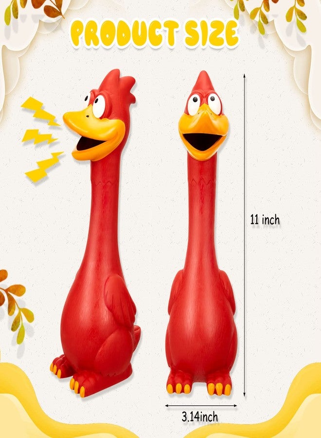 Hungdao 1 Pcs Horse Toys Latex Squeaky Squeeze Chicken Squeak Turkey Balls for Play Fake Screaming Chicken Toys for Horses Soccer Ball for Reduce Separation Anxiety Noise Maker (Red) - Image 2