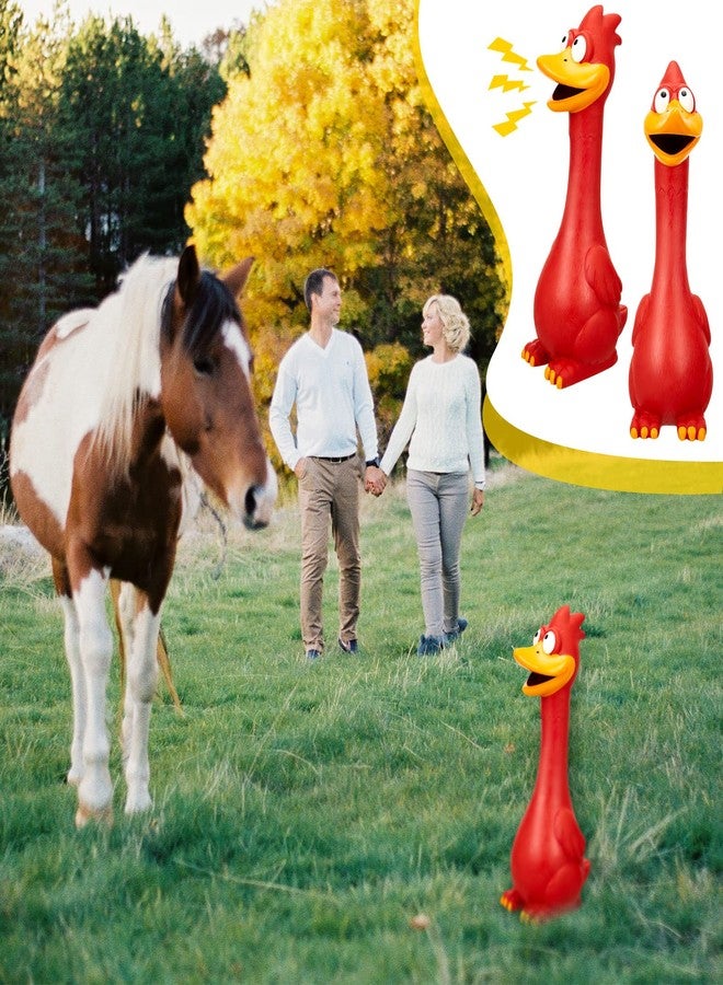 Hungdao 1 Pcs Horse Toys Latex Squeaky Squeeze Chicken Squeak Turkey Balls for Play Fake Screaming Chicken Toys for Horses Soccer Ball for Reduce Separation Anxiety Noise Maker (Red) - Image 5
