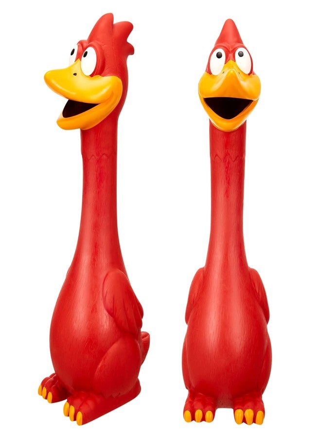 Hungdao 1 Pcs Horse Toys Latex Squeaky Squeeze Chicken Squeak Turkey Balls for Play Fake Screaming Chicken Toys for Horses Soccer Ball for Reduce Separation Anxiety Noise Maker (Red) - Image 1