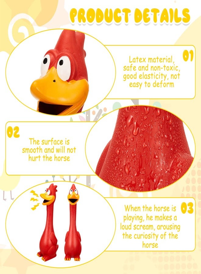 Hungdao 1 Pcs Horse Toys Latex Squeaky Squeeze Chicken Squeak Turkey Balls for Play Fake Screaming Chicken Toys for Horses Soccer Ball for Reduce Separation Anxiety Noise Maker (Red) - Image 4