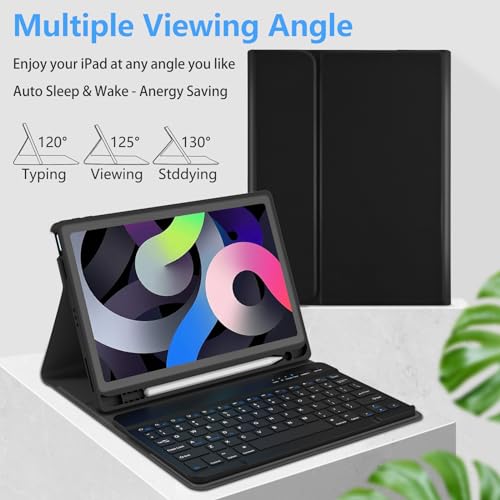 TaIYanG for iPad Air 11 inch M2 Case with Keyboard 10.9 inch for iPad Air 5 2022/iPad Air 4th Gen Keyboard Case with Pencil Holder, Wireless Keyboard for Air 11" M3/M2 (2025/2024)/iPad Air 5/4 - Image 4