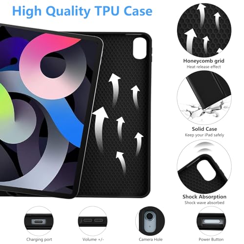 TaIYanG for iPad Air 11 inch M2 Case with Keyboard 10.9 inch for iPad Air 5 2022/iPad Air 4th Gen Keyboard Case with Pencil Holder, Wireless Keyboard for Air 11" M3/M2 (2025/2024)/iPad Air 5/4 - Image 3