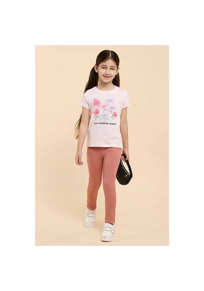 أر أند بي Solid Skinny Fit Pants with Elastic Waist