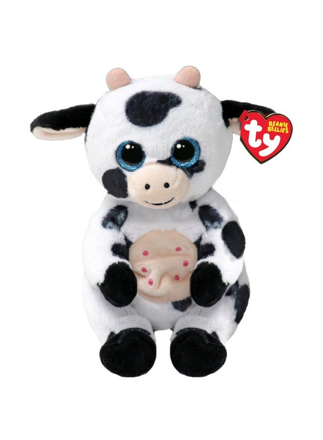 Ty Beanie Bellies - Herdly The Cow With Glitter Blue Eyes, The Original Plush Animals With Soft Belly 20 Cm - T41287 
